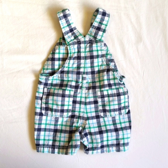 gymboree summer plaid shortalls shorts overalls 3 months baby - Picture 5 of 6